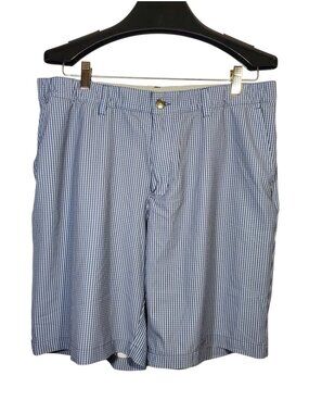 Adidas Ultimate365 8.5" Golf Shorts Men's 36 Blue Gingham Plaid Flat Front